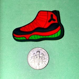(10 for $15) Red, Black & Green like Jord@n's Tennis Sneakers Shoes Croc Charms
